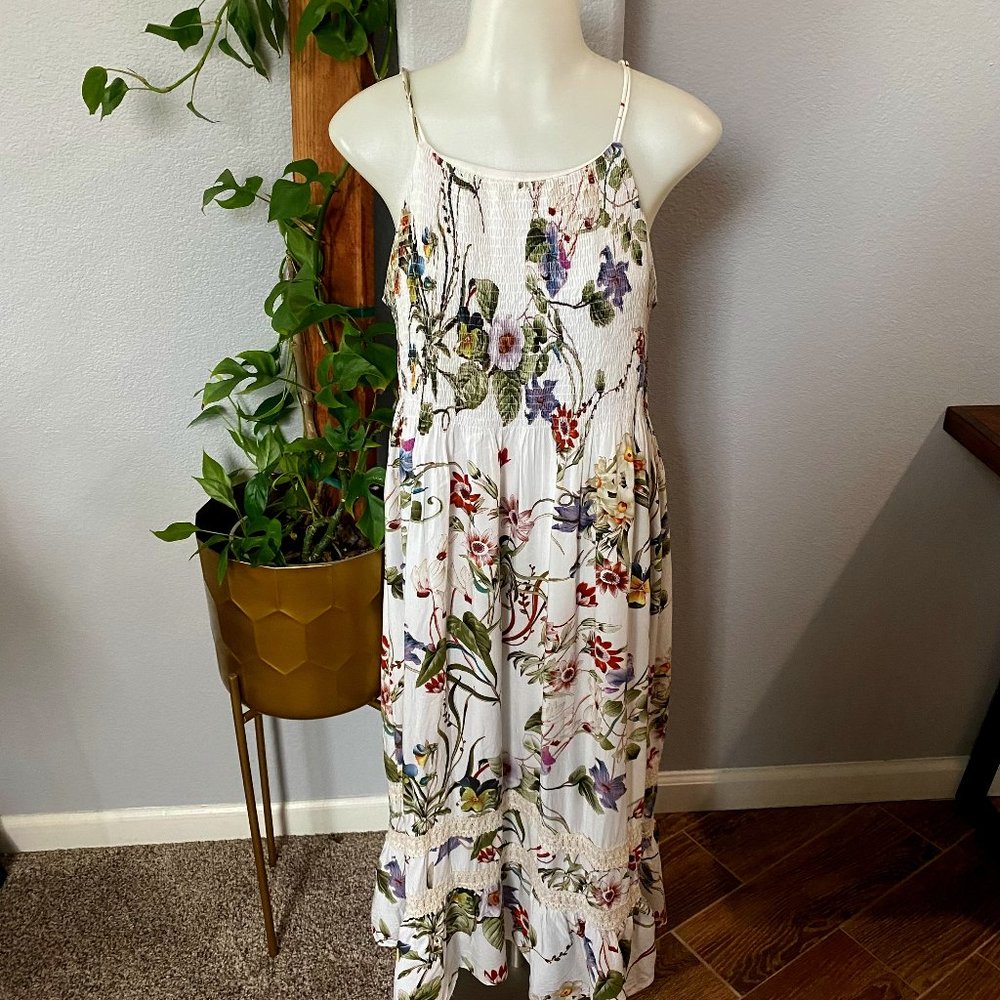 Doe & Rae Multi-Color Floral Tank Dress Size Large